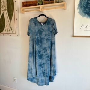 LuLaRoe Blue Tie-Dye Maxi Dress